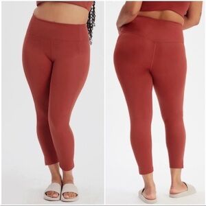 Girlfriend Collective High Rise Leggings Women’s Size Small Rust Red Workout